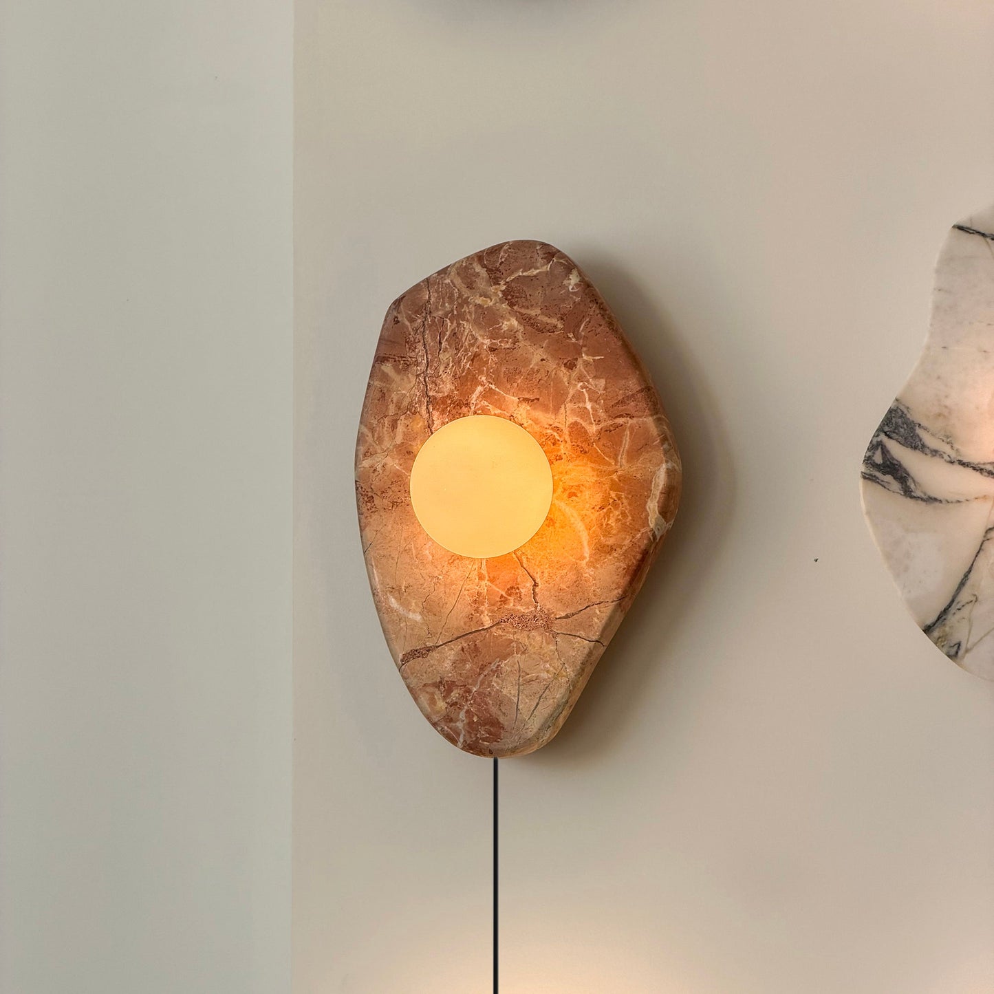 Textured Marble Plug-in Wall Lamp