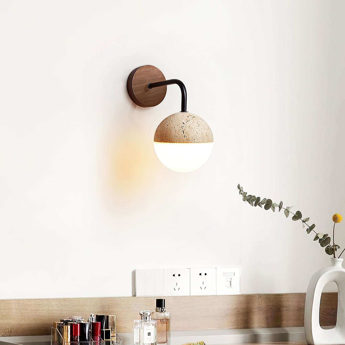 Tia Travertine Wall Lamp
