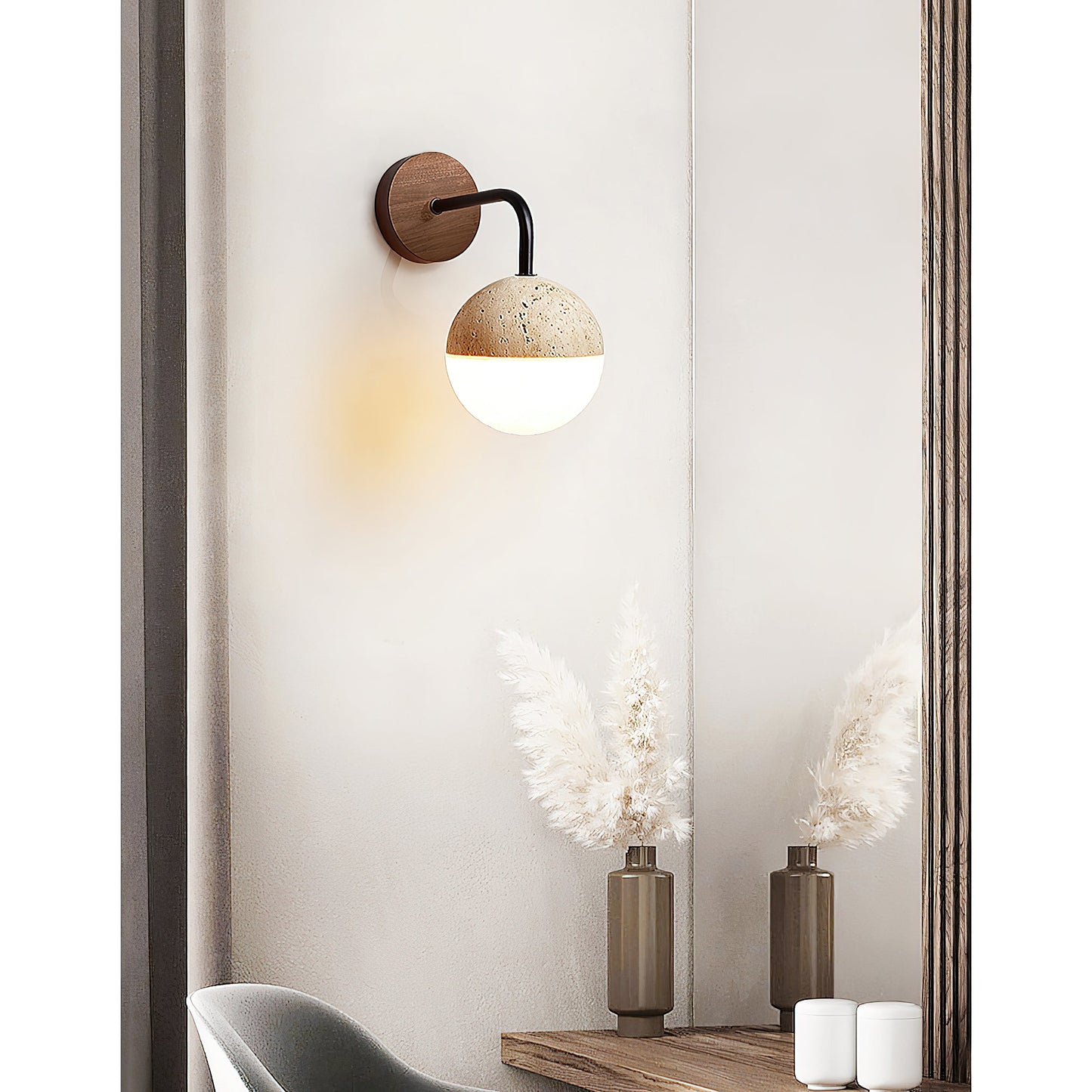 Tia Travertine Wall Lamp