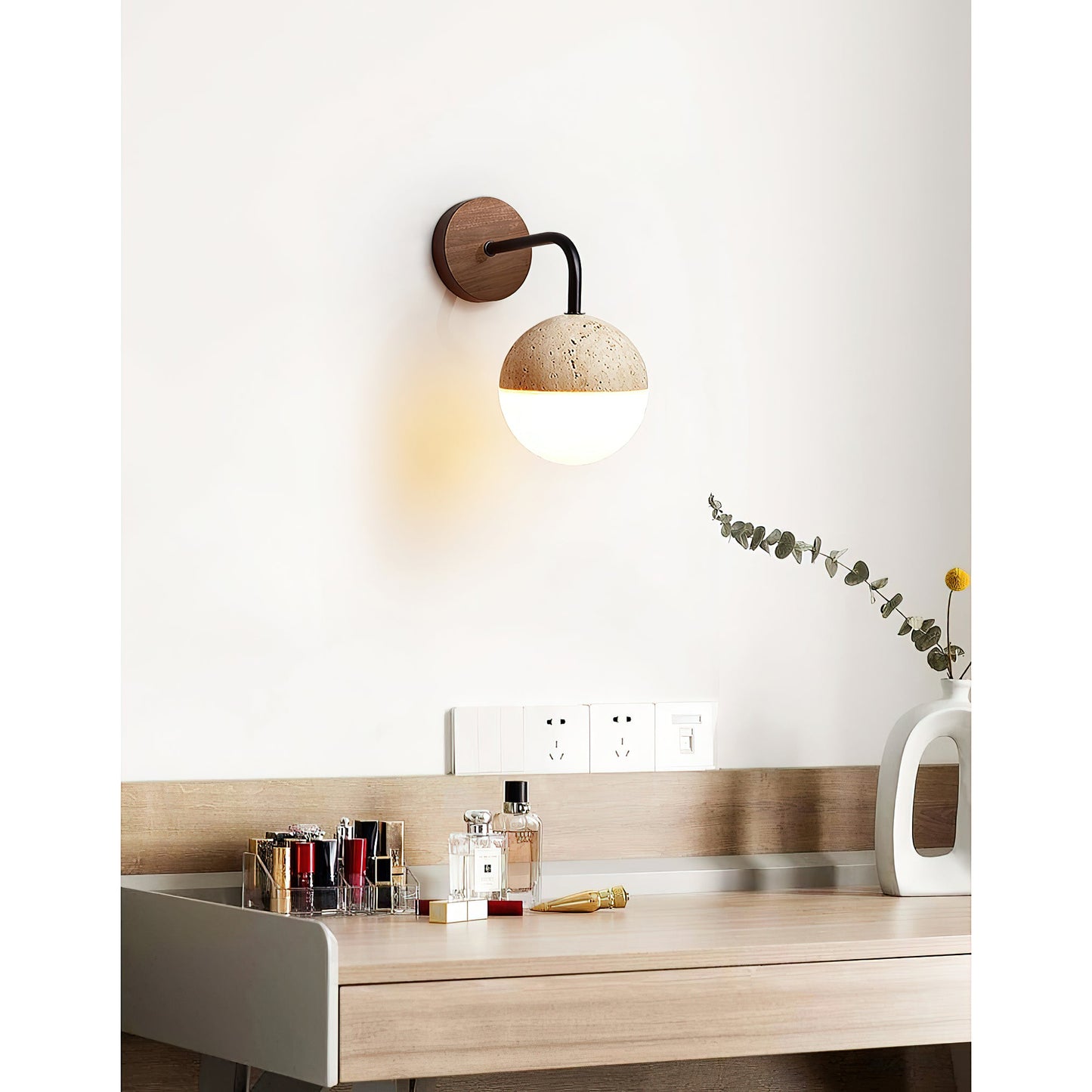 Tia Travertine Wall Lamp