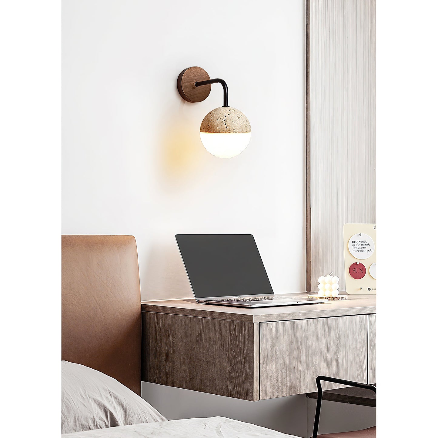 Tia Travertine Wall Lamp