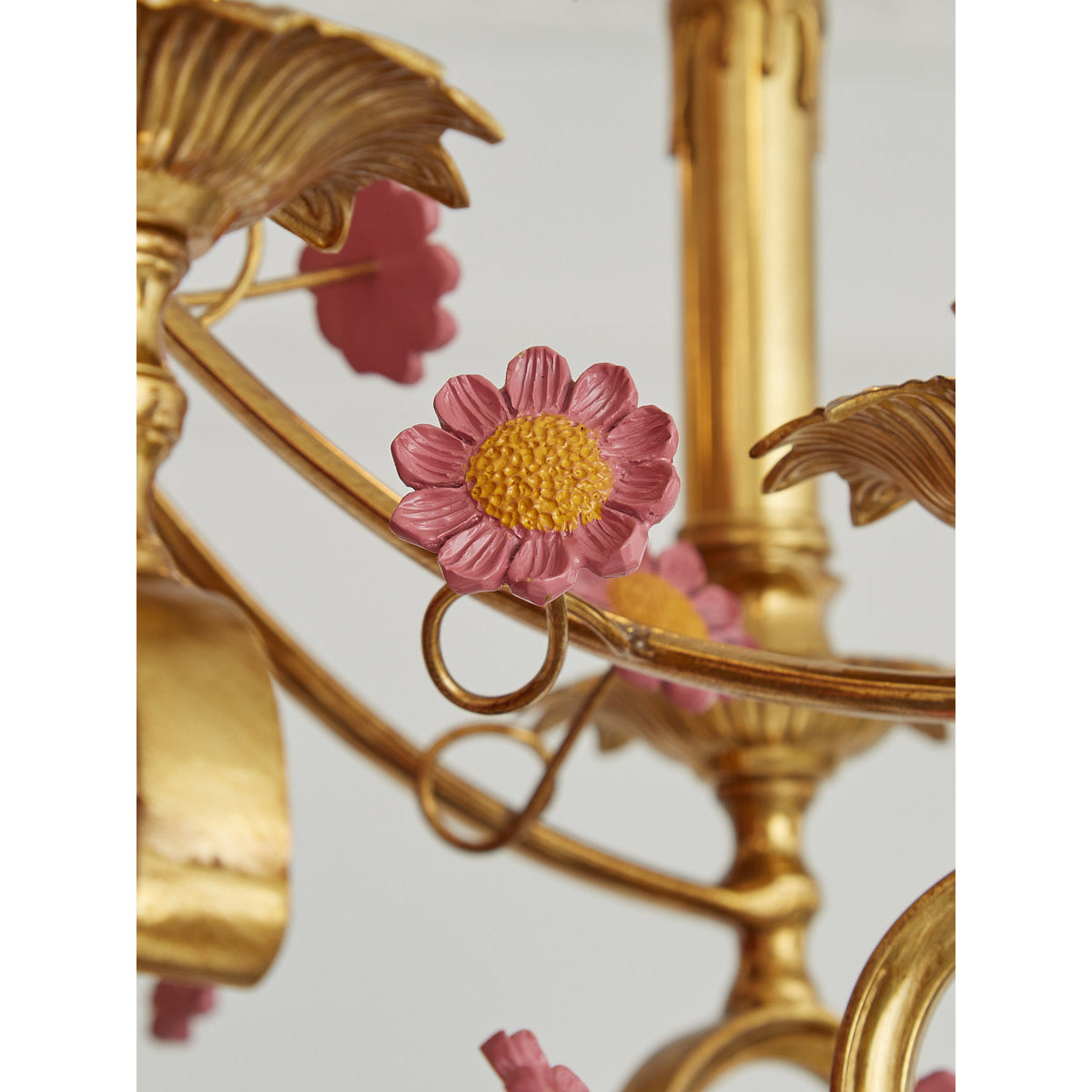 French Tole Floral Chandelier