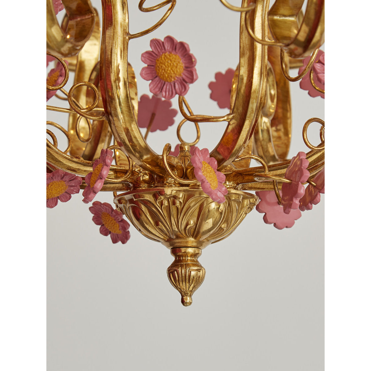 French Tole Floral Chandelier