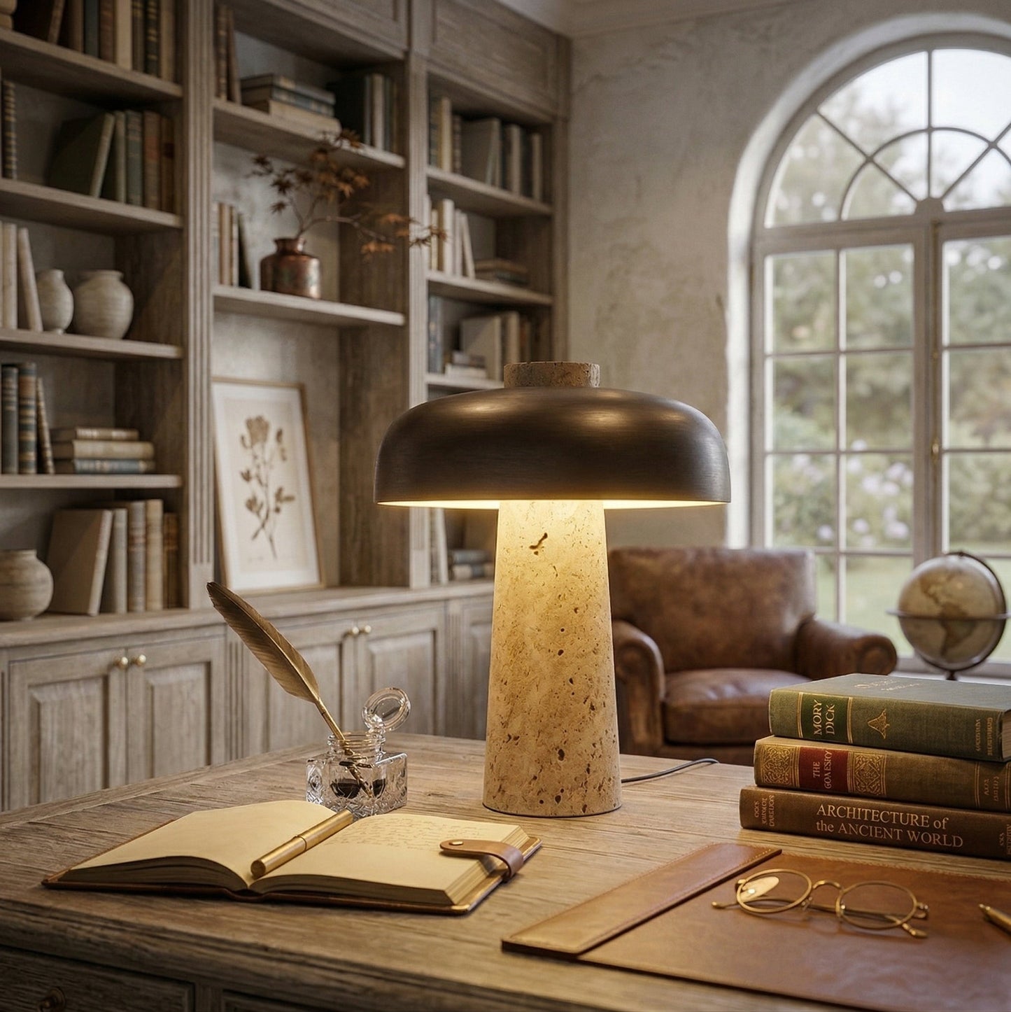Carla Travertine Table Lamp