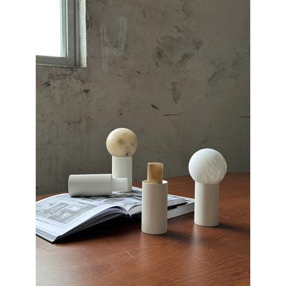 Cordless Alabaster Table Lamp (Built-in Battery)