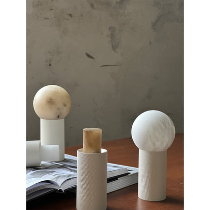 Cordless Alabaster Table Lamp (Built-in Battery)