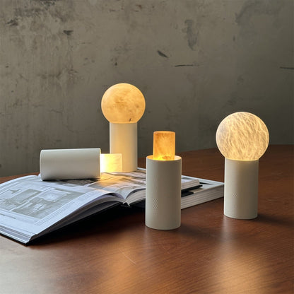 Cordless Alabaster Table Lamp (Built-in Battery)