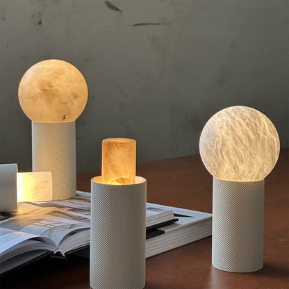 Cordless Alabaster Table Lamp (Built-in Battery)