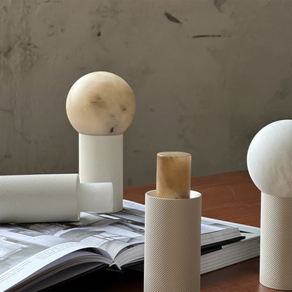 Cordless Alabaster Table Lamp (Built-in Battery)