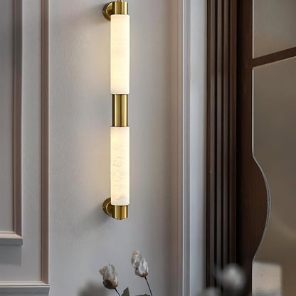 Tubular Alabaster Wall Sconce