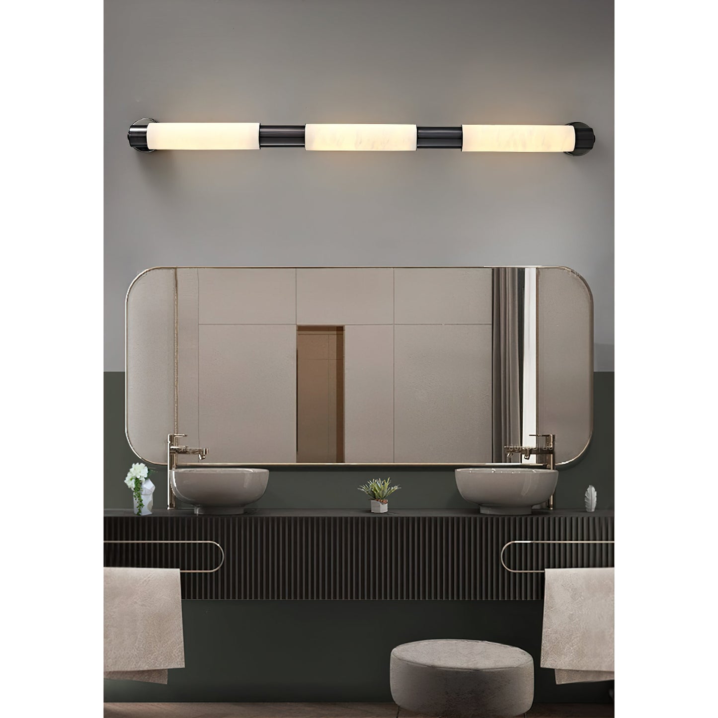 Tubular Alabaster Wall Sconce