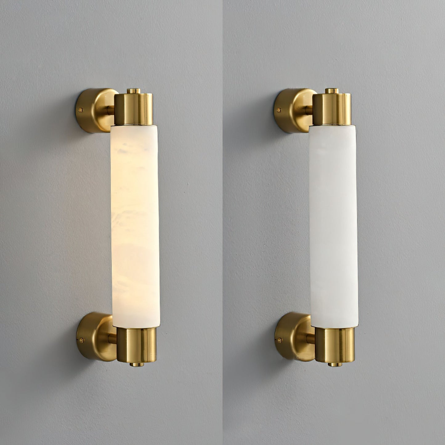 Tubular Alabaster Wall Sconce