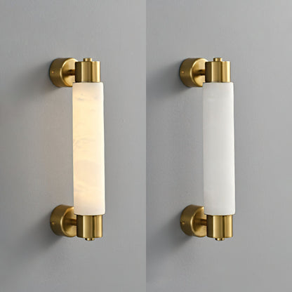 Tubular Alabaster Wall Sconce