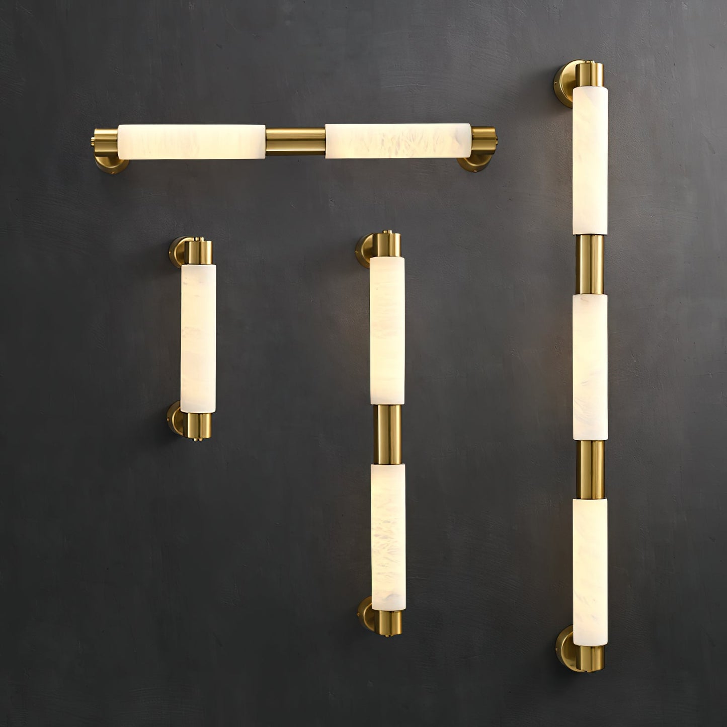 Tubular Alabaster Wall Sconce