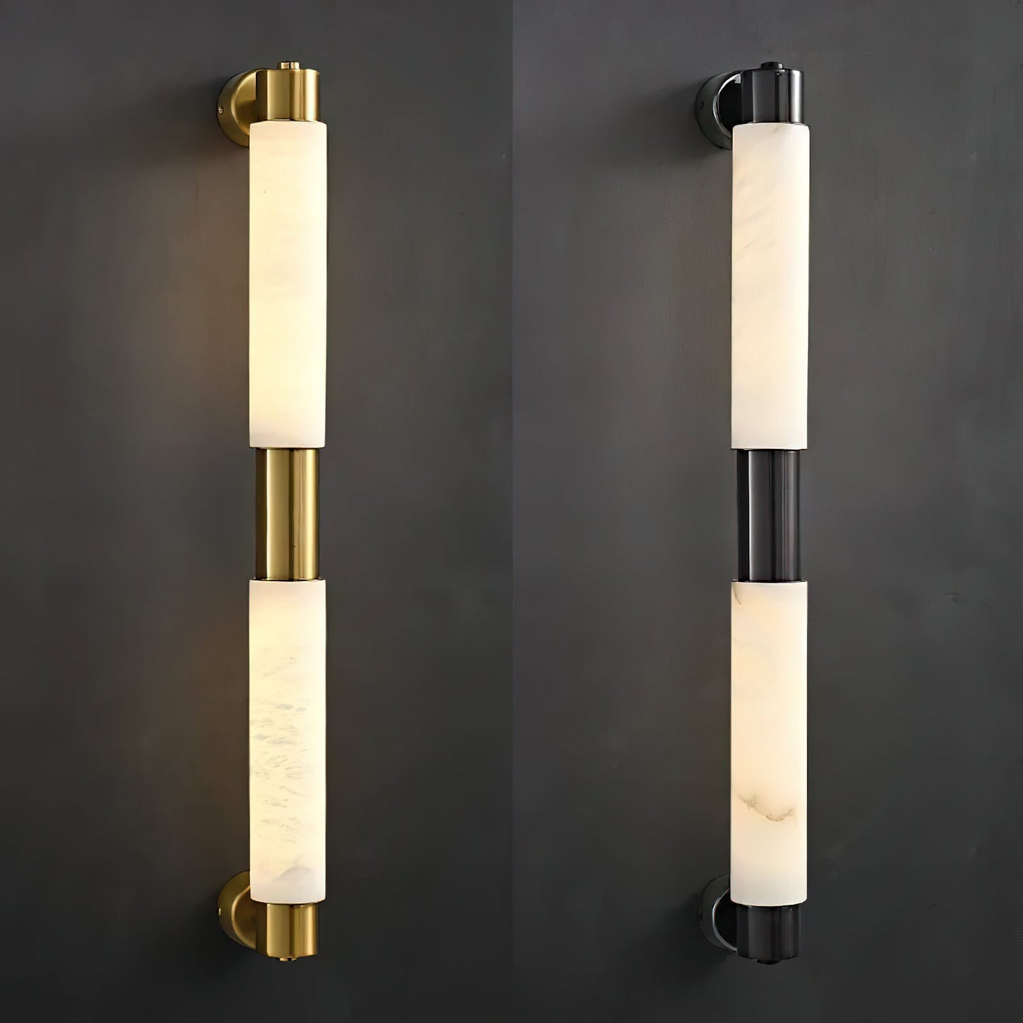 Tubular Alabaster Wall Sconce