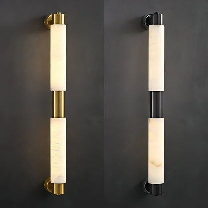 Tubular Alabaster Wall Sconce