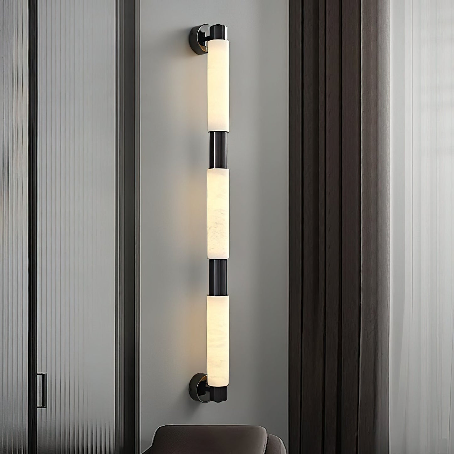 Tubular Alabaster Wall Sconce