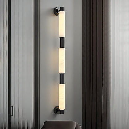 Tubular Alabaster Wall Sconce