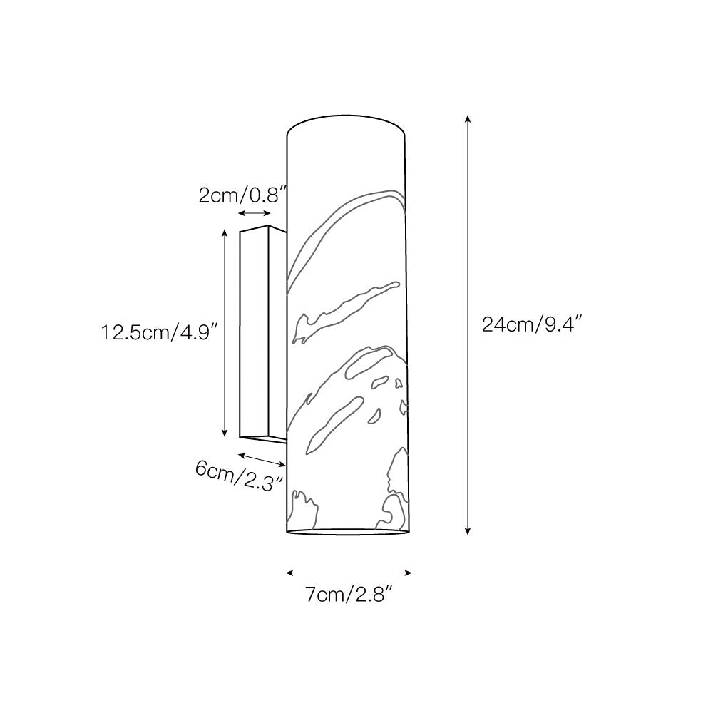 Tubular Marble Wall Lamp