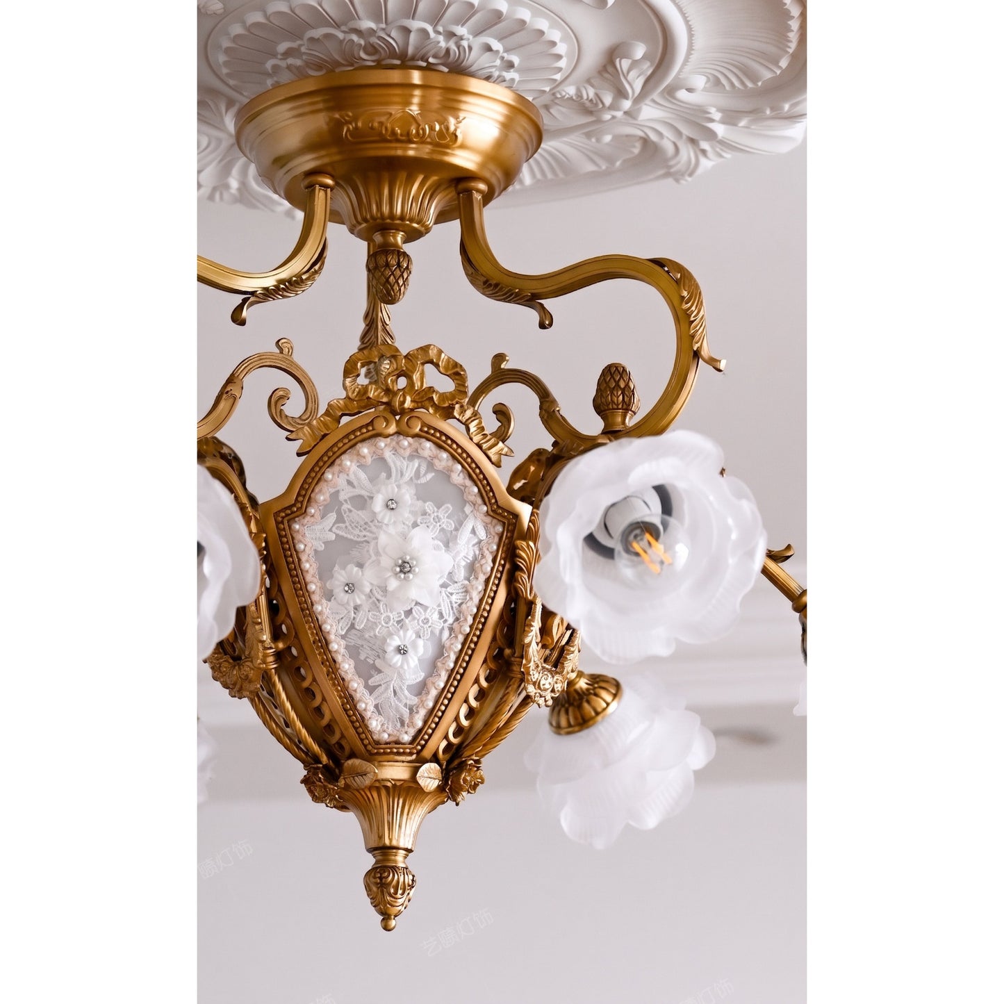 Gilded Age Medallion Semi-Flush Mount