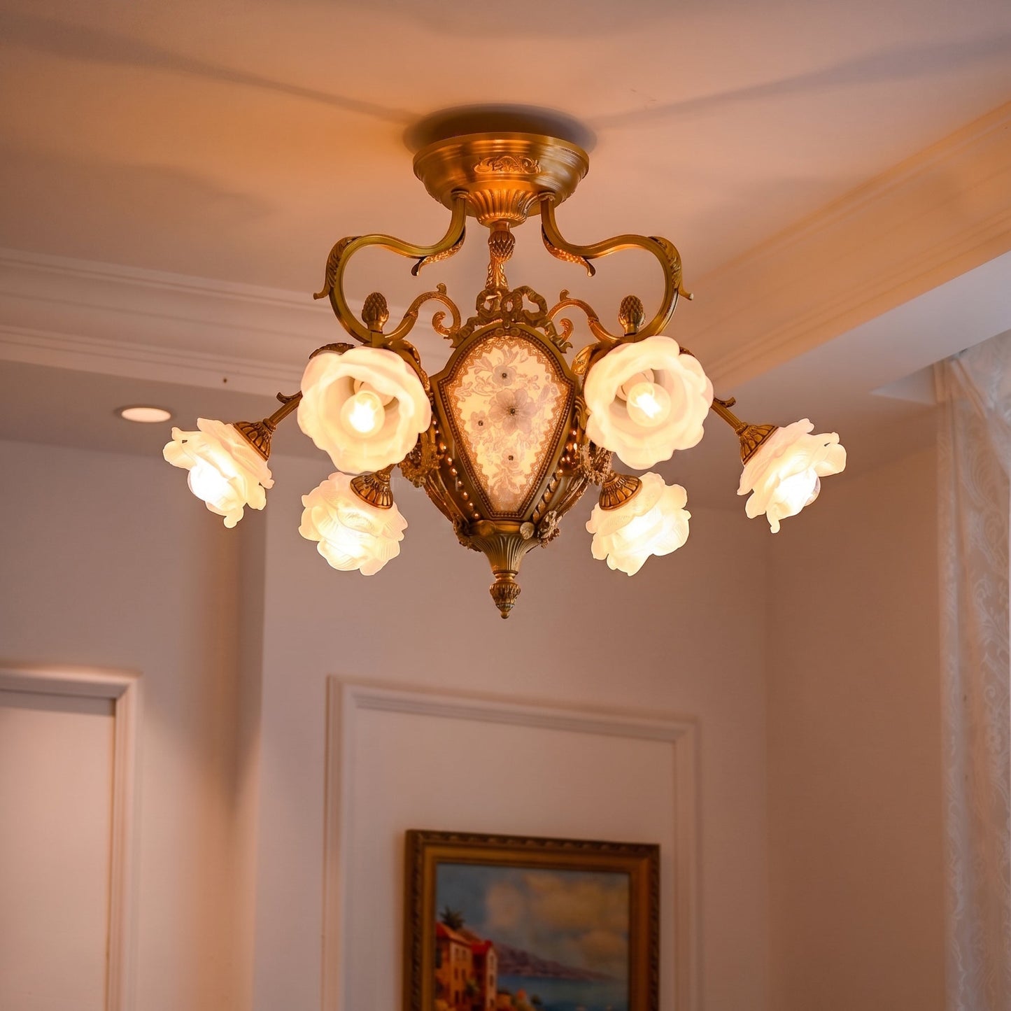 Gilded Age Medallion Semi-Flush Mount