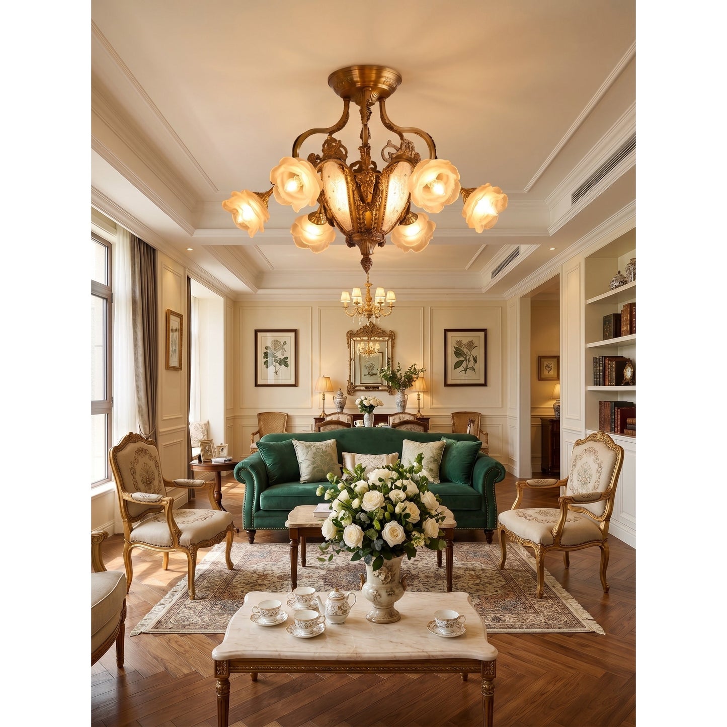 Gilded Age Medallion Semi-Flush Mount
