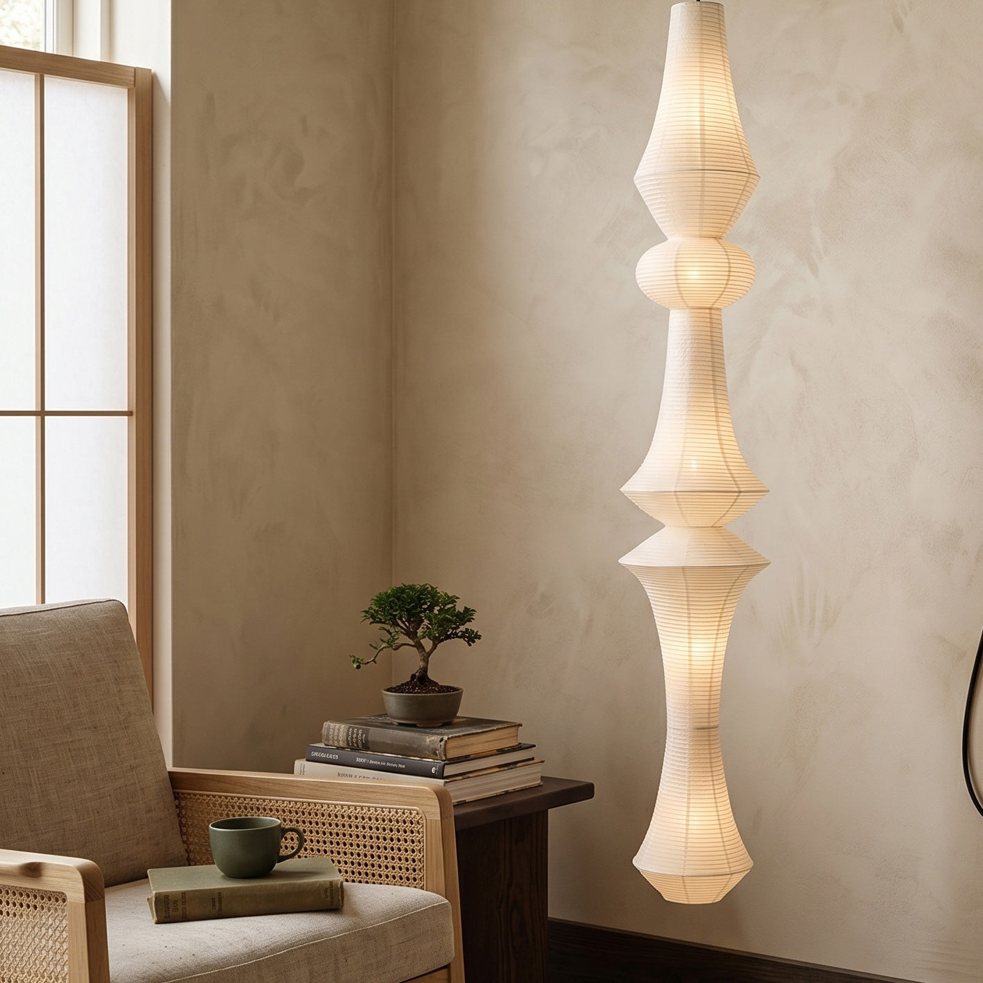 Washi Paper E Pendant Swag Lights