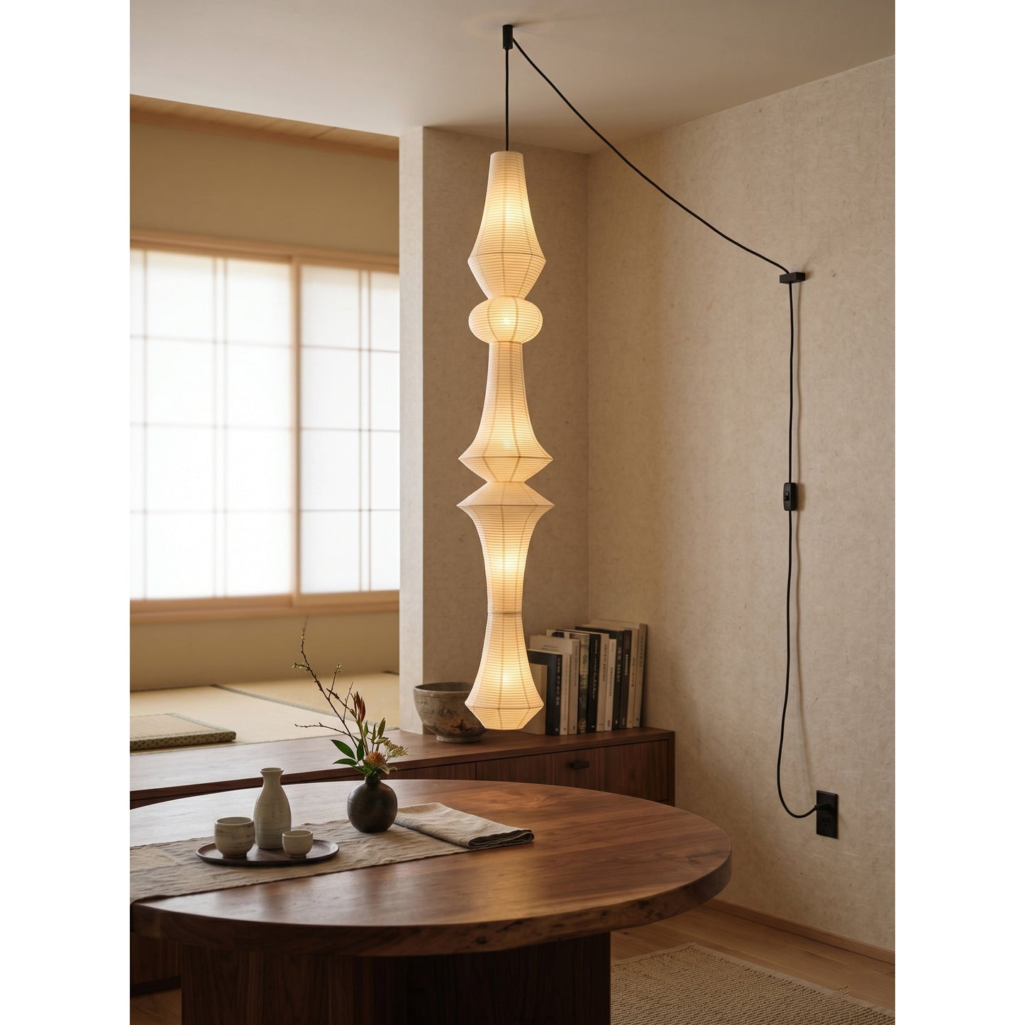 Washi Paper E Pendant Swag Lights
