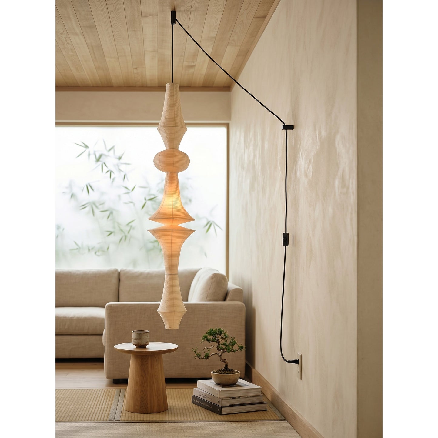 Washi Paper E Pendant Swag Lights