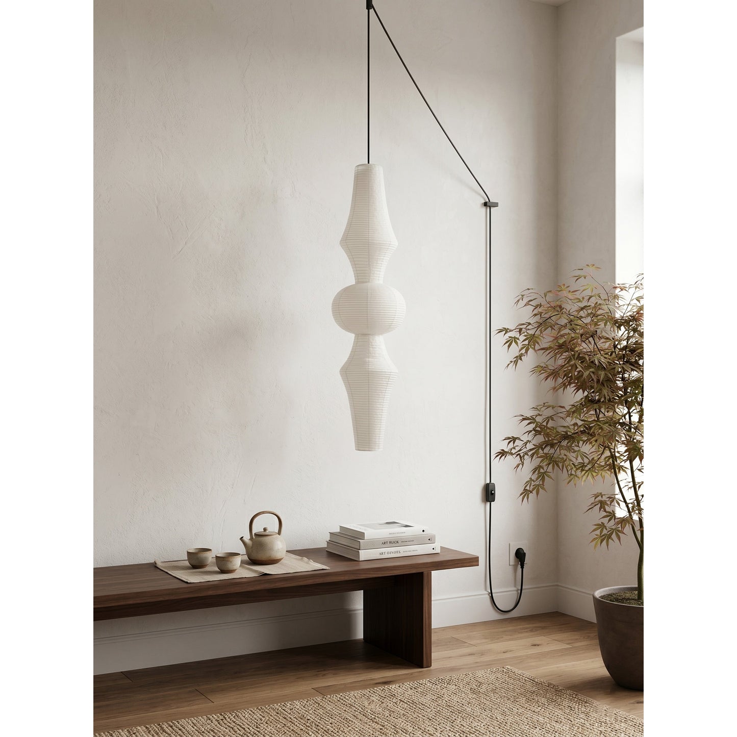Washi Paper E Pendant Swag Lights