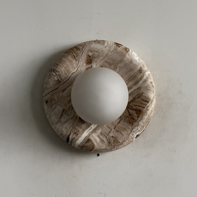 Orli Beige Marble Sconce
