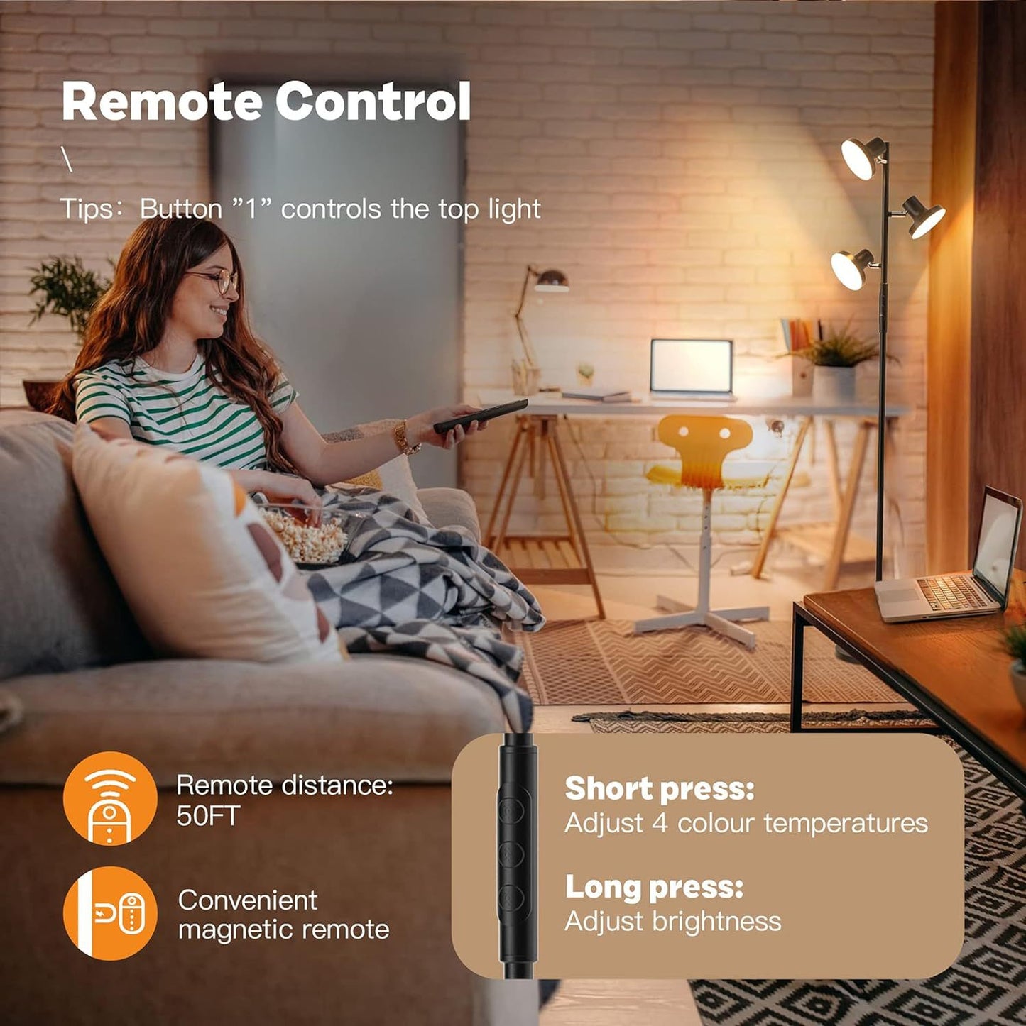 Adjustable LED Floor Lamp with Remote Control