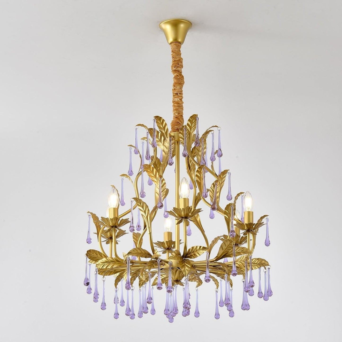 Amethyst Drop Crystal Chandelier