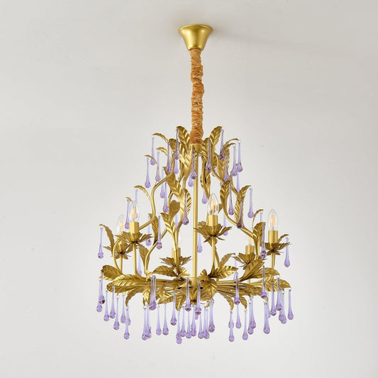 Amethyst Drop Crystal Chandelier