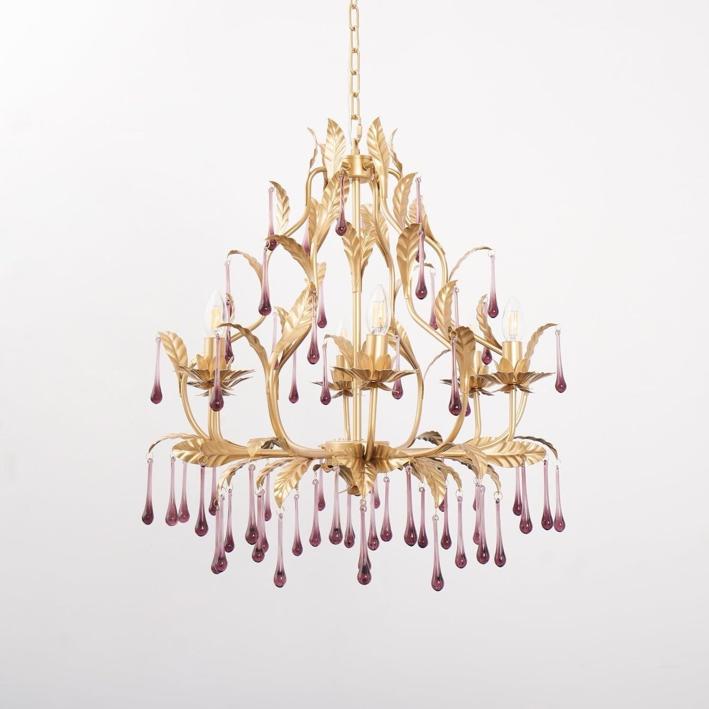 Amethyst Drop Crystal Chandelier
