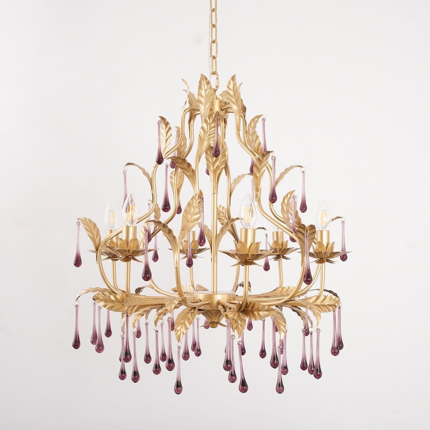 Amethyst Drop Crystal Chandelier
