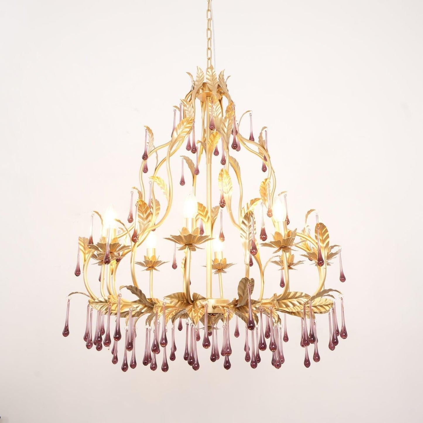 Amethyst Drop Crystal Chandelier