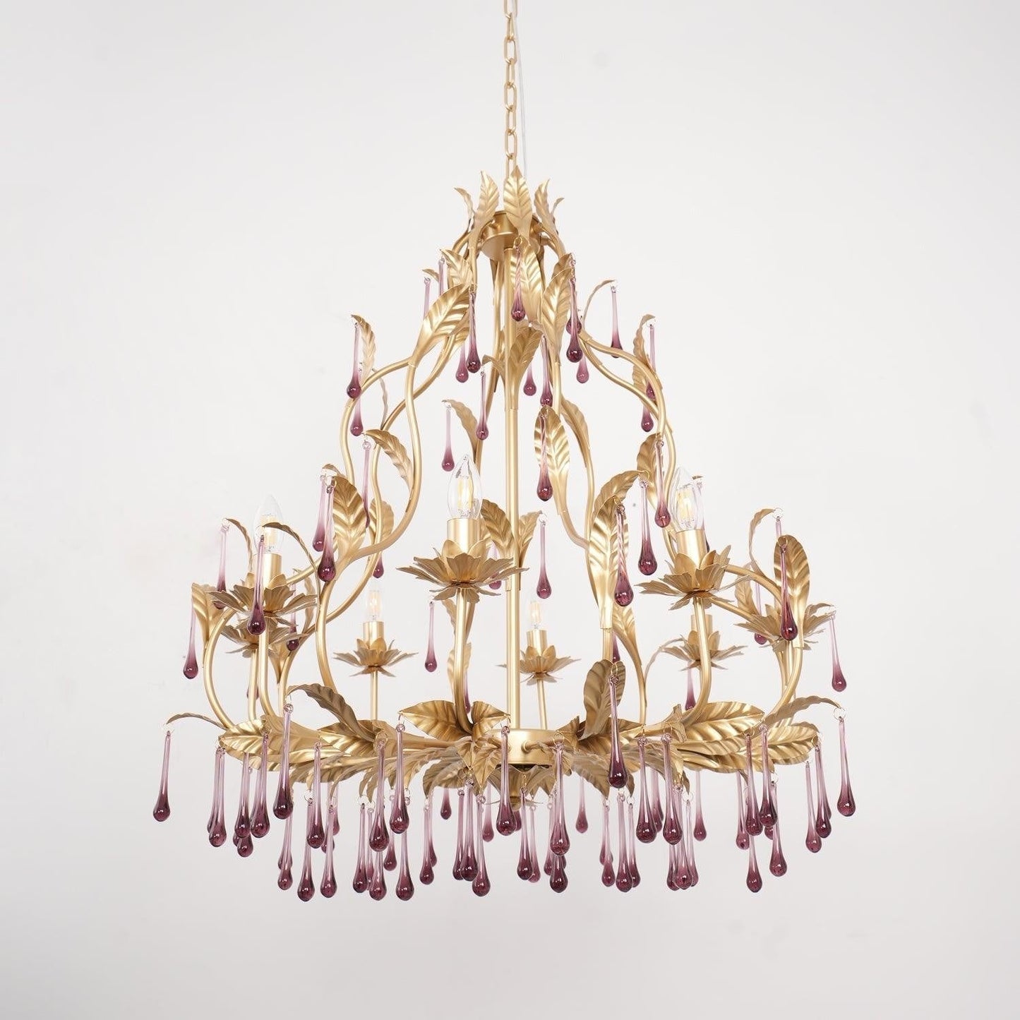 Amethyst Drop Crystal Chandelier