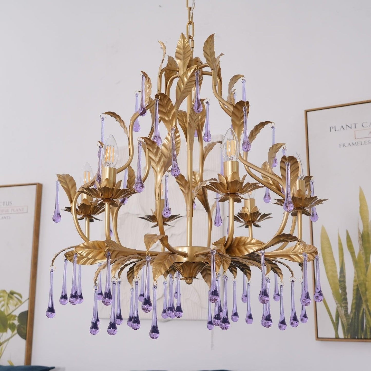Amethyst Drop Crystal Chandelier