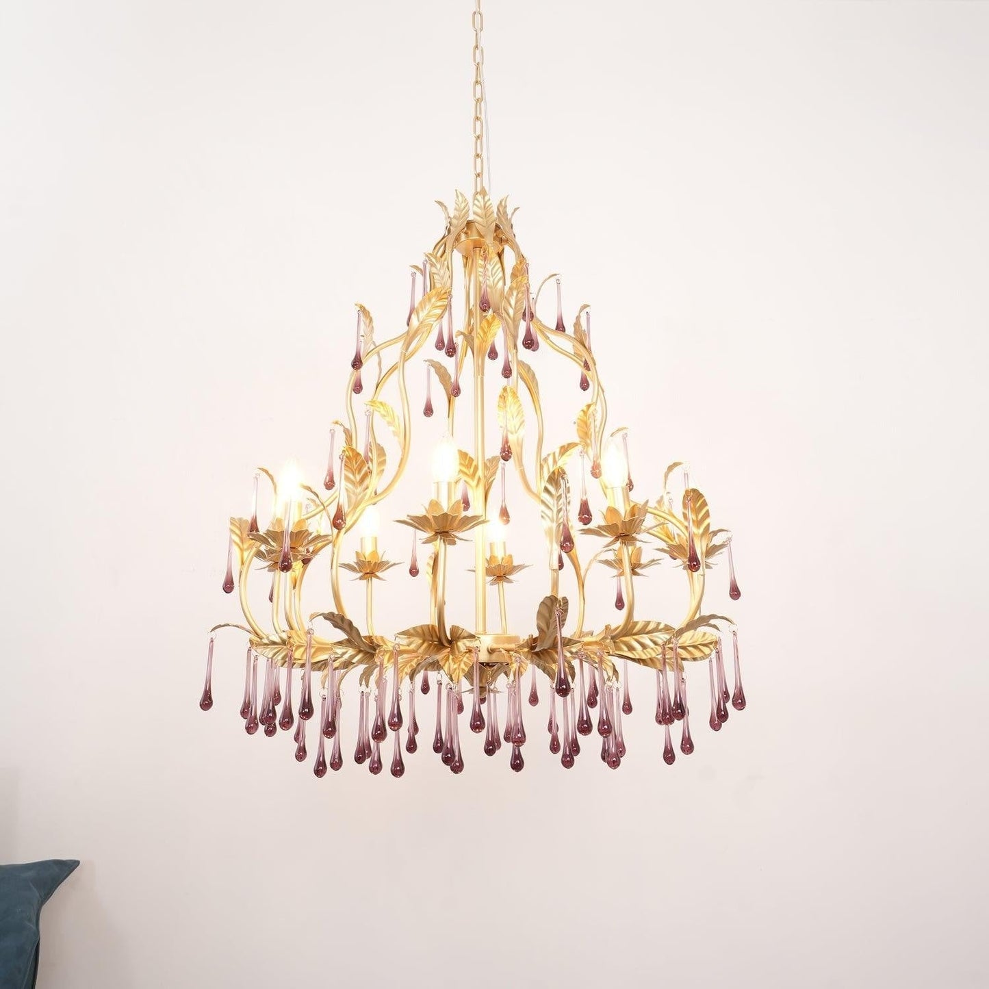 Amethyst Drop Crystal Chandelier