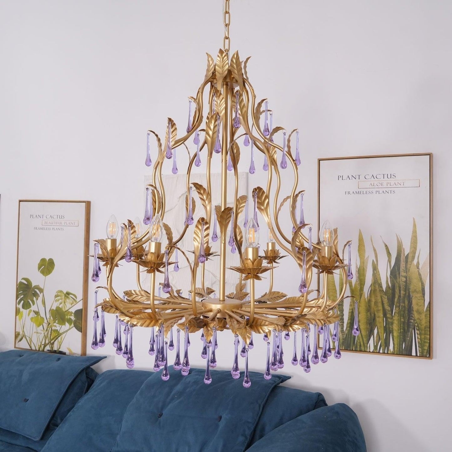 Amethyst Drop Crystal Chandelier