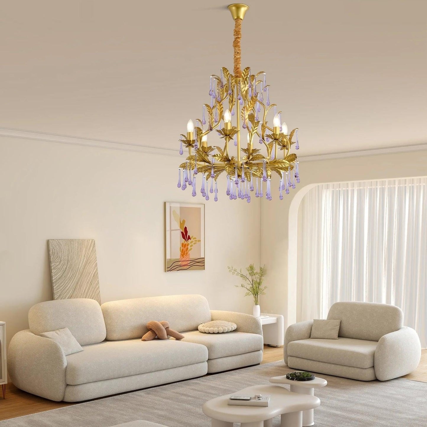 Amethyst Drop Crystal Chandelier