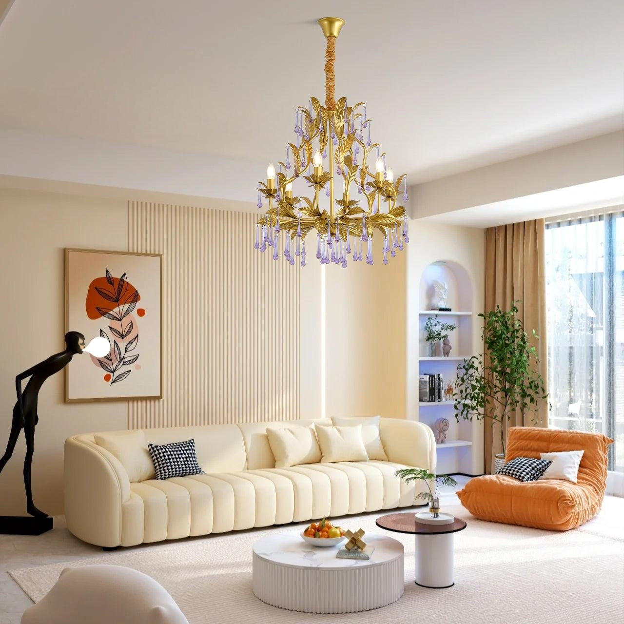 Amethyst Drop Crystal Chandelier