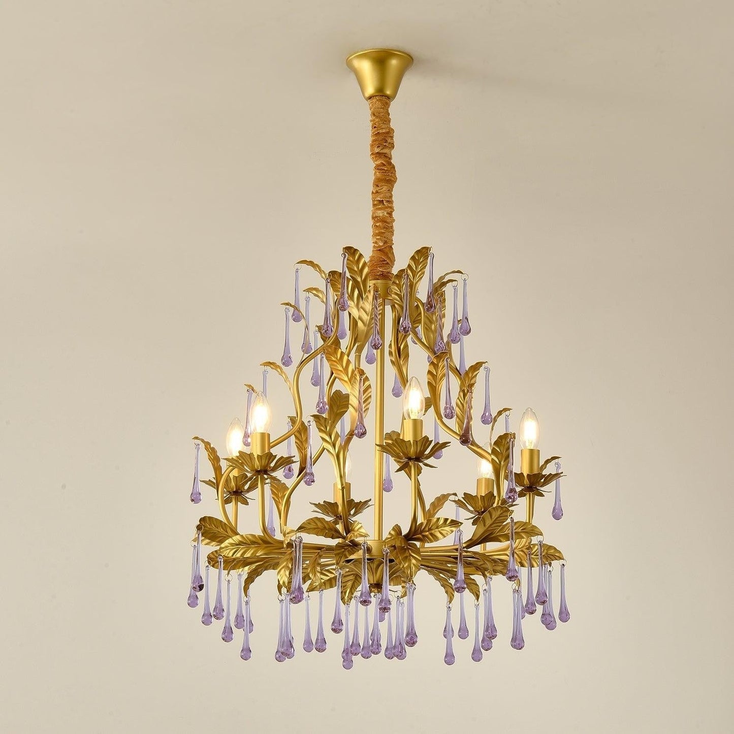 Amethyst Drop Crystal Chandelier