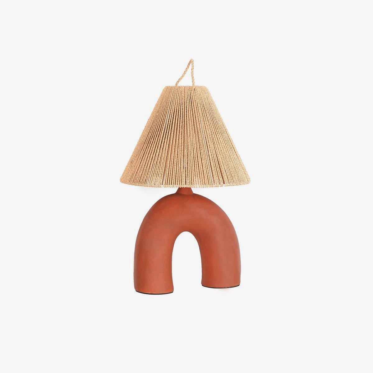 Arched Ceramic & Rope Table Lamp