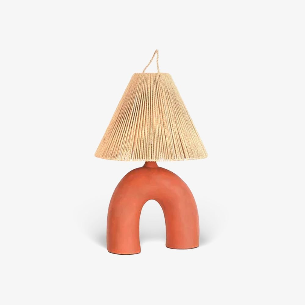 Arched Ceramic & Rope Table Lamp