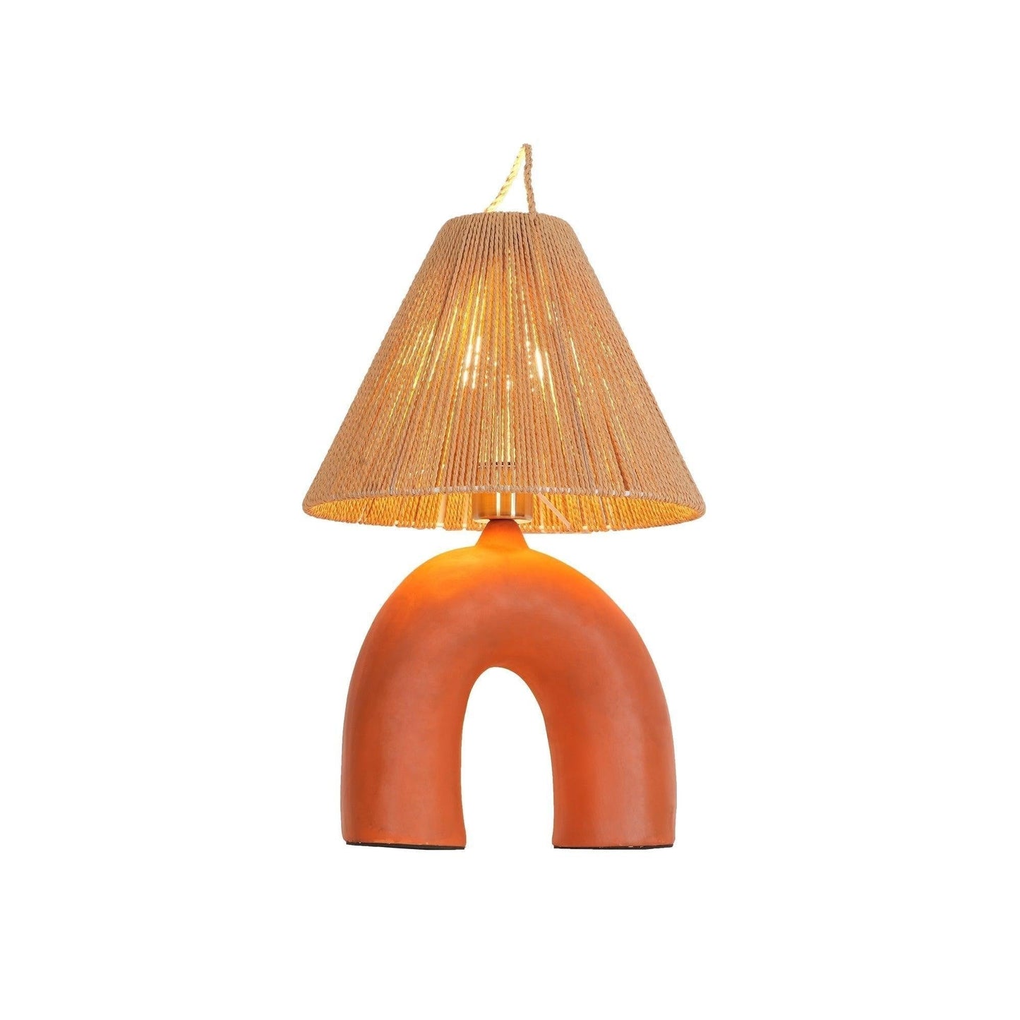 Arched Ceramic & Rope Table Lamp