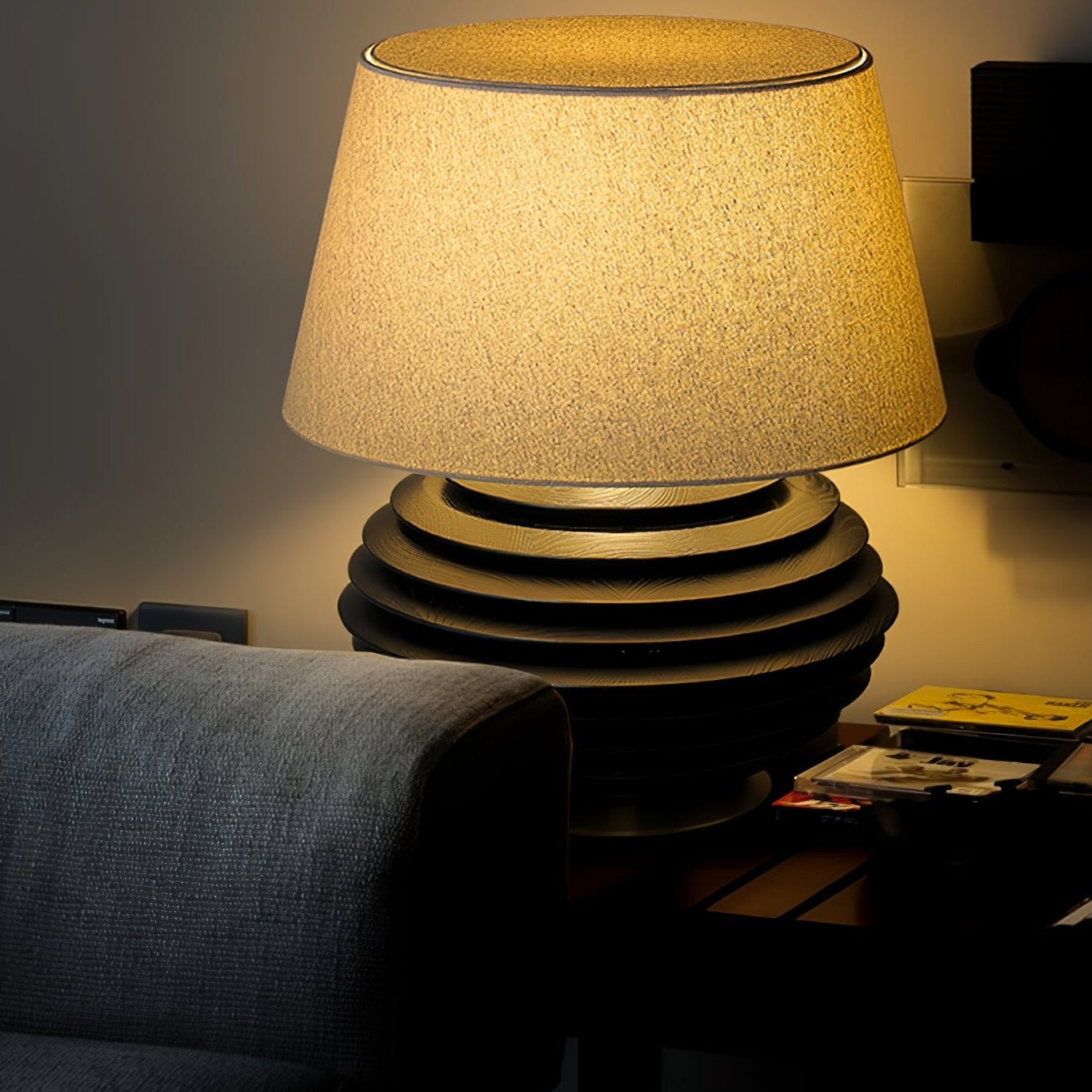 Cadence Sculptural Wood & Fabric Table Lamp