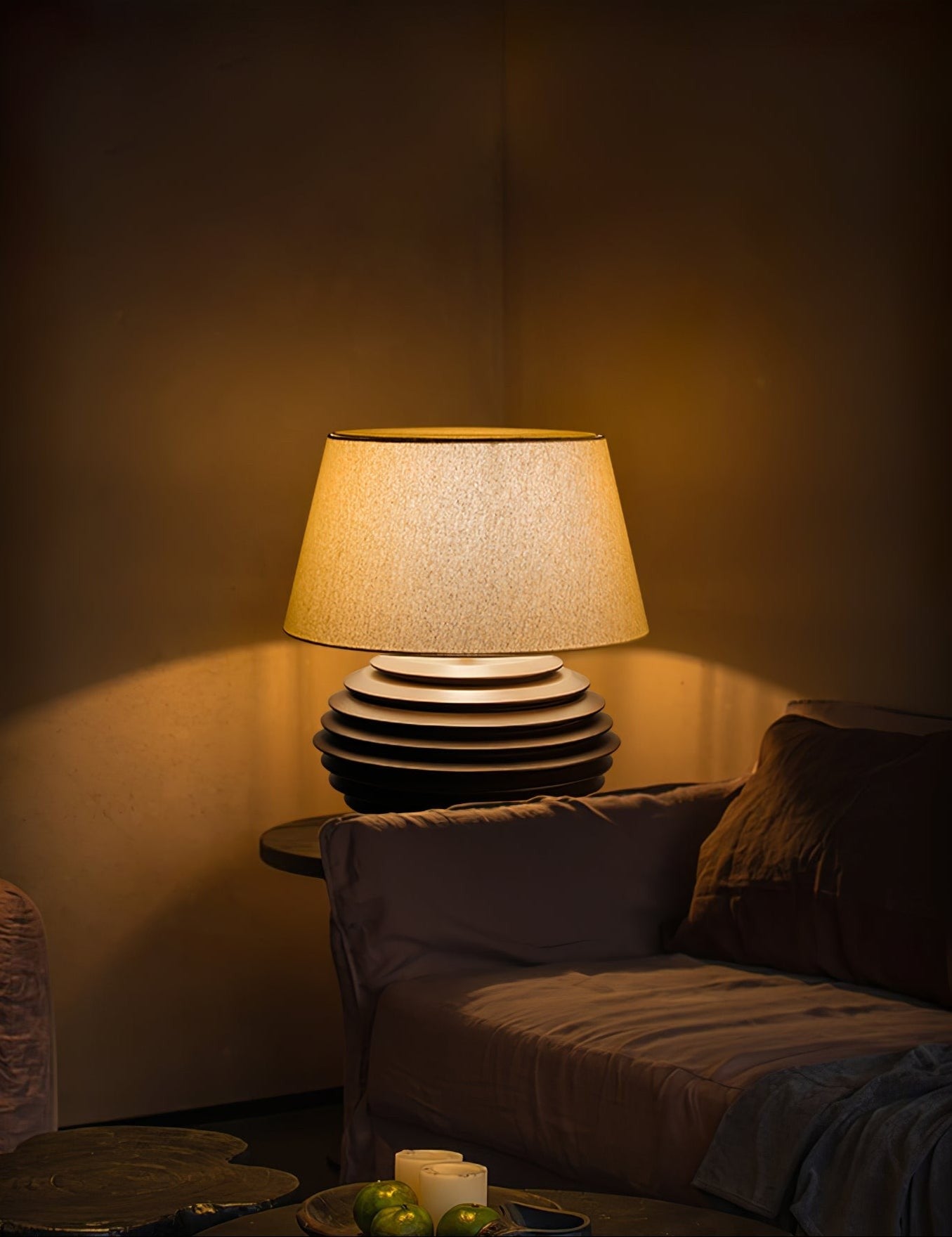 Cadence Sculptural Wood & Fabric Table Lamp