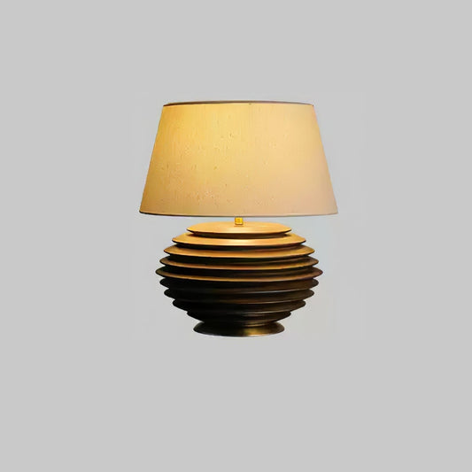 Cadence Sculptural Wood & Fabric Table Lamp